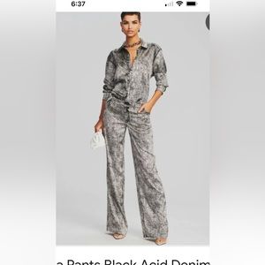 Retrofete “Verona” Acid Washed Flared Jeans/Pants